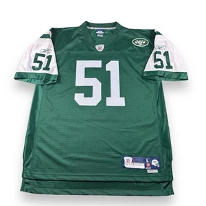 VTG Reebok Authentic NFL New York Jets Jonathan Vilma #51 Home Jersey Sewn Sz L - Picture 1 of 11