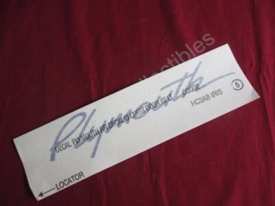 Nuevo de Lote Original Plymouth Breeze "Plymouth" Script Tapa de Baúl Calcomanía 1997-98 Azul Lapislázuli  Foto 1 de 4