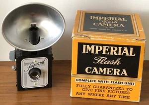 Vintage 1940-50s Imperial No 310 Black Box Camera Flash Film In Original Box - Picture 1 of 12