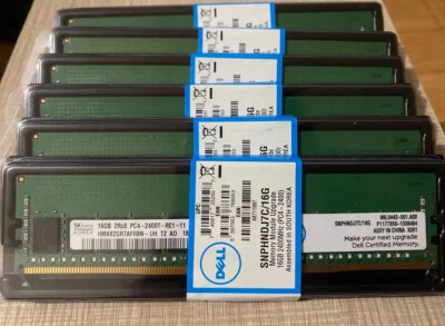 DELL SNPHNDJ7C A8711887 16GB 2RX8 DDR4 PC4-2400T RDIMM RAM SERVER MEMORY NEW - Image 1 of 4
