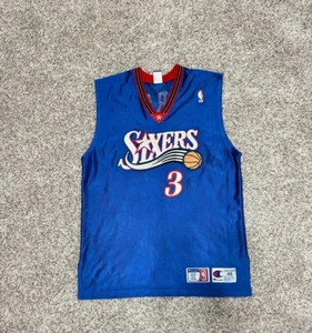 Camiseta deportiva 100 % auténtica Allen Iverson vintage Champion 76ers Sixers 48 XL para hombre - Imagen 1 de 9