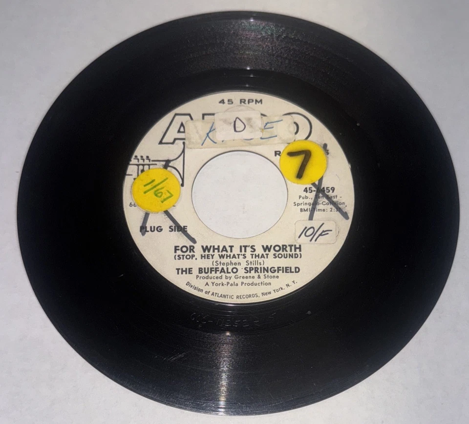 PROMO The Buffalo Springfield 45 For What It’s Worth - Atco 6459 VG+ - Image 1 of 2