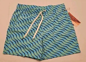 FAIR HARBOR Men’s The Bungalow Swim Trunk Lined Shorts Blue Deco Medium 5" NWT - Picture 1 of 6