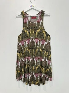 Tigerlily Mini Dress Women AU 10 Green Camels Sleeveless Stretch Boho Party - Picture 1 of 11