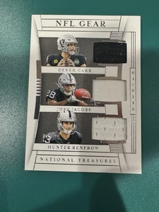 2019 NFL Gear Derek Carr, Josh Jacobs, Hunter Renfrow National Treasure /99 - Bild 1 von 2