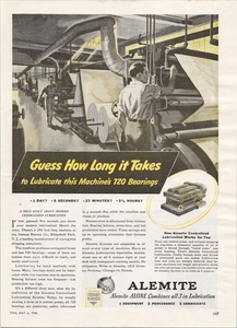 Alemite 1946 Vintage Print Ad Centralized Lubrication System Industrial - Bild 1 von 1