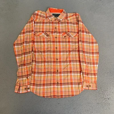 ExOfficio Shirt Mens Size Large Orange Plaid Long Sleeve Button Up - Image 1 of 4
