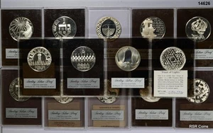 LOT OF 14 FRANKLIN MINT STERLING SILVER JEWISH HANUKAH HOLIDAY MEDALS #14626 - Picture 1 of 7