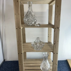 Vintage Set Of Lead Crystal  Bar Ware Decanters With Basket No Damage - Picture 1 of 11