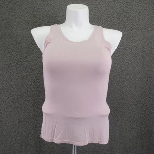 Camiseta sin mangas Nordstrom para mujer mediana rosa claro modal spandex elástico cuello redondo - Imagen 1 de 8