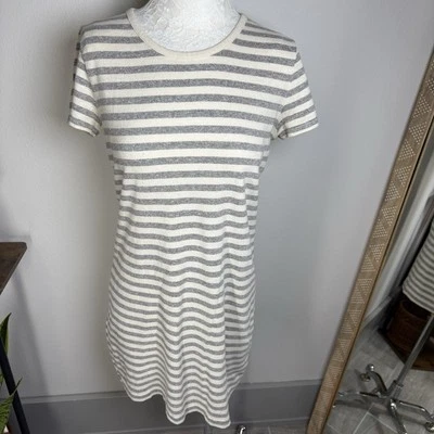 Madewell Women’s Gray Striped Tee Sweater Shirt Shift Dress Size M - Image 1 of 4