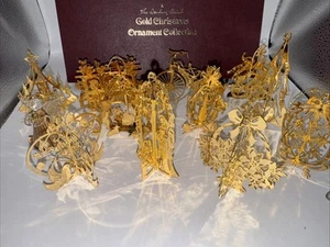Danbury Mint 1984 Gold Plated Christmas Tree Ornaments Lot Of 12 Pre-owned - Picture 1 of 6