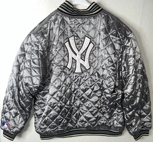 Vtg Y2K Men Sz XXL 2XL NY Yankees Reversible Quilted Wool Jacket Mitchell & Ness - Picture 1 of 15