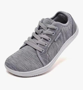 HOBIBEAR Unisex Wide Barefoot Shoes Minimalist, Breathable, Light Grey 4 UK - Picture 1 of 11