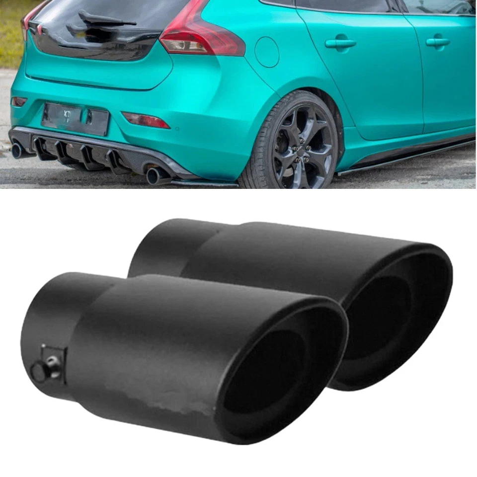 2X For Volvo V40 Car Exhaust Pipe Tip Rear Throat Muffler Tailpipe Foto 1 de 4