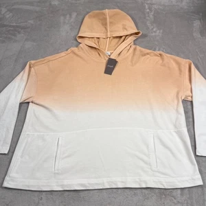 Maglione J Jill donna taglia 3X pesca beige ombretto pullover felpa con cappuccio maglia cotone NUOVO - Foto 1 di 17