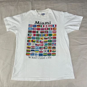 Vintage 80er Olympia Shirt Herren Extra Large XL Weiß Miami Logo Made in USA 90s - Bild 1 von 9