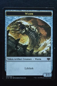 Magic The Gathering MTG GOAT // WURM (LIFELINK) TOKEN Commander 2014 MP Played - Picture 1 of 2