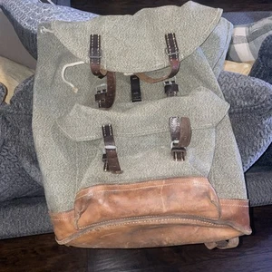 Vintage Schweizer Armee Militär Berg Rucksack Canvas Leder Otto Lehman Wu 65 - Bild 1 von 6