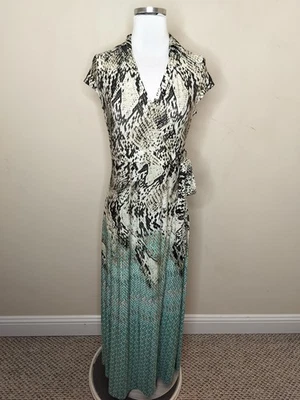 Milano Maxi Dress Wrap Dress Size XS Snake Pattern + Geometric Stretch - Image 1 of 4