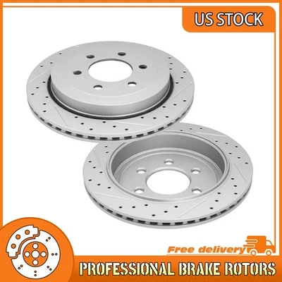 Rear Drilled Brake Rotors For 2007 2008-2017 Ford Expedition Lincoln Navigator - Image 1 of 4