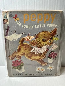 1949 Vintage Peppy der einsame kleine Welpe Kinder Rand McNally Elf Buch - Bild 1 von 10