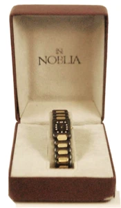 NOS WOMEN'S NOBLIA CITIZEN 13 DIAMOND ANALOG QUARTZ WATCH ~ BD/B/GOLD PLATED NIB - Picture 1 of 9