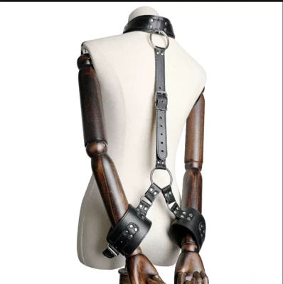 PU Leder Halsband Fessel Manschette Handschellen Einstellbare Set Bondage BDSM - Bild 1 von 4