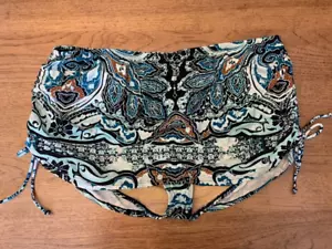 LANE BRYANT Blue Paisley Size 26 Drawstring Mid Waist Swim Skirt Bottom NWOT - Picture 1 of 2