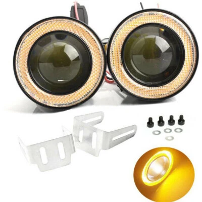 2.5"Angel Eye COB Yellow Halo Ring LED Car DRL Projector Lens Fog Driving Light — 第 1/4 张图片