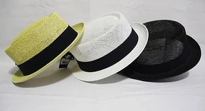 Nuevo fresco Paja verano pastel de cerdo sombrero gorra aplastable trilby fedora tacaño ala corta - Imagen 1 de 9