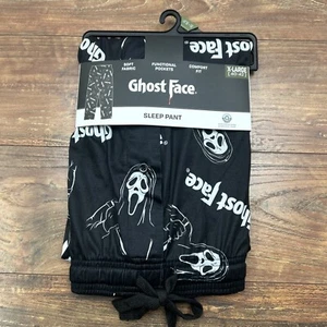 Ghost Face Halloween Soft Sleep Pants Pajamas Sleepwear XL NEW Mens Black - Picture 1 of 6