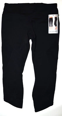 ACTIVE LIFE Leggings Negros Paneles de Malla Ropa Activa Estilo Capri Mujer M **NUEVO** Foto 1 de 4