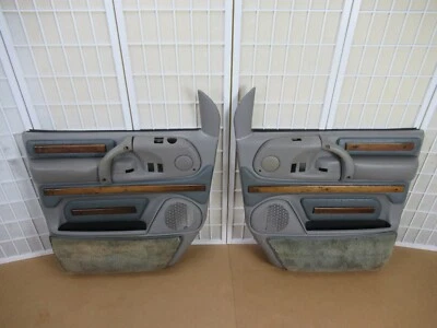 96-05 Chevy Astro GMC Safari Van Left Right PEWTER GRAY WOODGRAIN Door Panel SET - Image 1 of 4