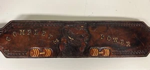Vintage ONE-OF-A-KIND Leather Weight Lifting Belt "COMPLETE POWER" 40" L x  6" T - Picture 1 of 15