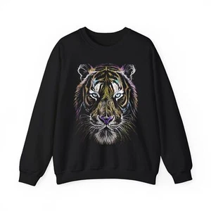 Vibrant Tiger Print Sweatshirt - Graphic Tiger Crewneck - Bild 1 von 13