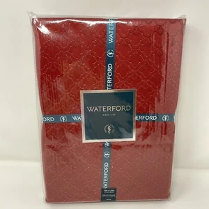 WATERFORD Red Christmas Holiday Tablecloth 70x126 Formal 10-12 People Oblong - Picture 1 of 6
