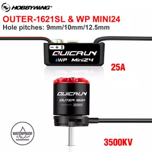 HOBBYWING QUICRUN MINI24 25A ESC 1621SL 3500KV Motor Brushless for 1/24 RC Car - Picture 1 of 26