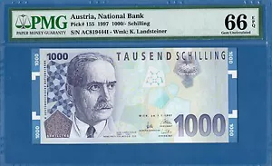 Austria, 1000 scellini, 1997, gemma UNC-PMG66EPQ, P155 - Foto 1 di 2
