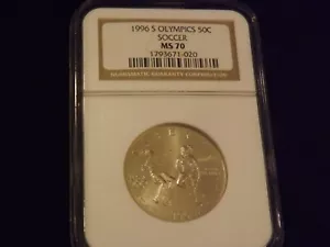 1996-S 50 C OLYMPICS Soccer NGC MS 70 - Picture 1 of 2
