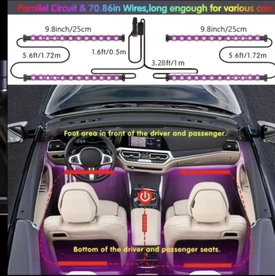 4 шт. внутренние автомобильные фары, автомобильные светодиодные фонари, автомобильные аксессуары, управление Smart APP RGB - Изображение 1 из 4