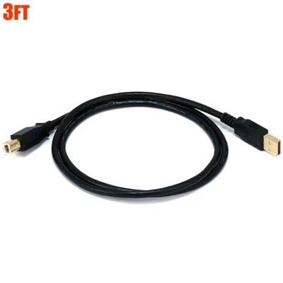 3FT USB Type A to B Male High Speed Printer Scanner Data Cable Cord Gold Plated - Image 1 of 3
