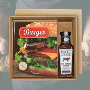 Burger Grillbuch, smoked Bourbon Whiskey BBQ sauce Geschenkset Set Grill grillen - Bild 1 von 11