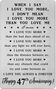 47 Year Anniversary Card Gifts for Him Her - Steel Card Gifts for Men - 47Th Wed - Picture 1 of 7