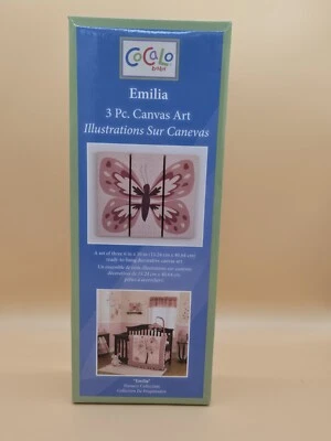 CoCaLo Baby 3 Piece Butterfly Canvas Wall Art Nursery NEW - Image 1 of 3