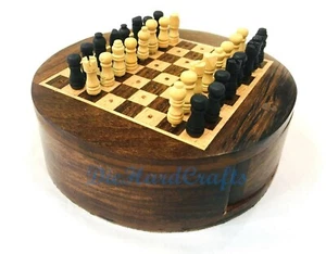 Mini Ajedrez de Madera Hecho a Mano Hecho a Mano De Colección Viajero Juego de Ajedrez Artículo de Regalo - Imagen 1 de 7