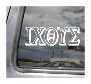 ΧΘΥΣ IXOYC Ichthus Fish Christian - Jesus Christ Greek Vinyl Decal Sticker 08258 - Bild 1 von 2