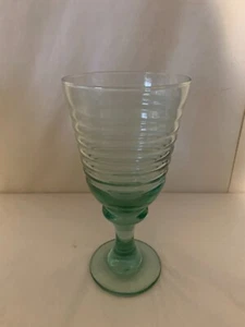 Libby Green Glass Water Goblet 7.5" High - Picture 1 of 3