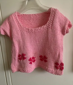 T shirt maniche corte Bimba Rosa con fiori Cotone 100% Y4 - Foto 1 di 6