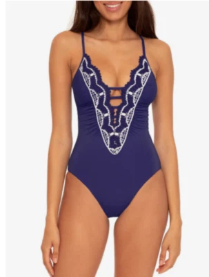 Nuevo Traje de Baño Becca Delilah Clare Noche Estrellada Crochet Una Pieza Talla Pequeña S Foto 1 de 4